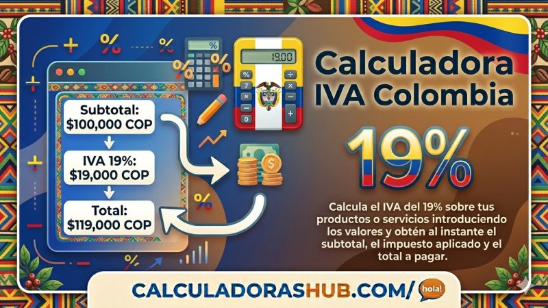 Calculadora IVA Colombia 19% online gratis